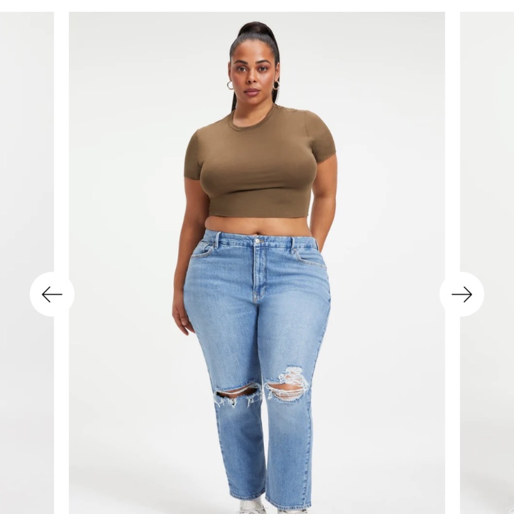 Good American “Good Icon Cropped Jeans” size 12